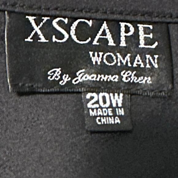 Xscape Women 20W Skirt Maxi A-line Ruffled Layered Stretch Black - Picture 4 of 8